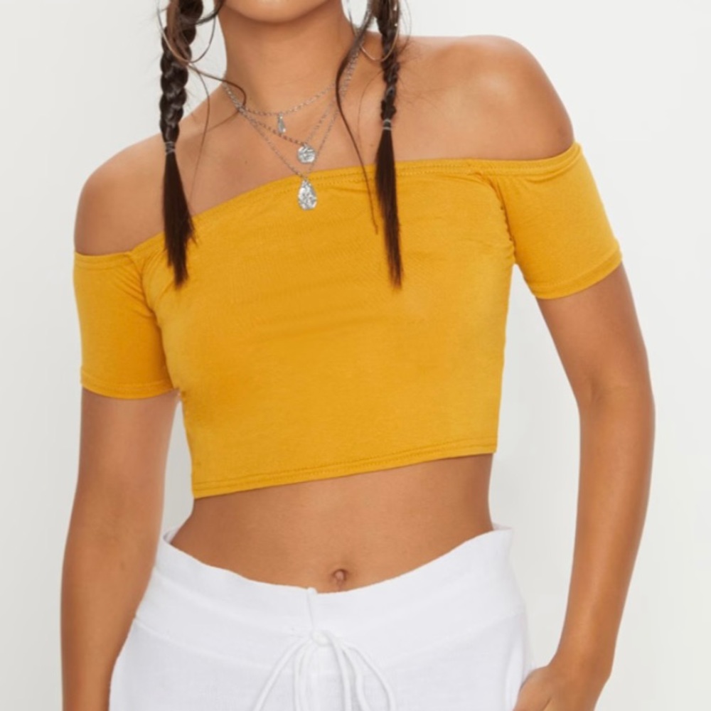 Pretty Little thing off the shoulder crop tops